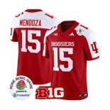 Men's Indiana Hoosiers #15 Fernando Mendoza 2025 F.U.S.E. Rose Bowl Red White Stitched Jersey Men's Indiana Hoosiers #15 Fernando Mendoza 2025 F.U.S.E. Rose Bowl Red White Stitched Jersey
