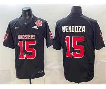 Mens Indiana Hoosiers #15 Fernando Mendoza Black F.U.S.E. 2025 National Champions Patch Stitched Football Jersey