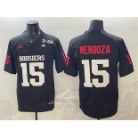 Men's Indiana Hoosiers #15 Fernando Mendoza Black F.U.S.E. 2026 Patch Stitched Basketball Jersey Men's Indiana Hoosiers #15 Fernando Mendoza Black F.U.S.E. 2026 Patch Stitched Basketball Jersey