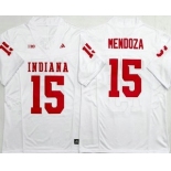 Men's Indiana Hoosiers #15 Fernando Mendoza Limited White Alternate College Football Jersey Men's Indiana Hoosiers #15 Fernando Mendoza Limited White Alternate College Football Jersey