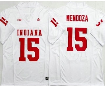 Men's Indiana Hoosiers #15 Fernando Mendoza Limited White Alternate College Football Jersey