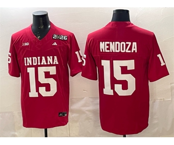 Men's Indiana Hoosiers #15 Fernando Mendoza Red F.U.S.E. 2026 Patch Stitched Basketball Jersey