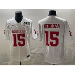 Men's Indiana Hoosiers #15 Fernando Mendoza White F.U.S.E. 2026 Patch Stitched Football Jersey Men's Indiana Hoosiers #15 Fernando Mendoza White F.U.S.E. 2026 Patch Stitched Football Jersey