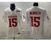 Men's Indiana Hoosiers #15 Fernando Mendoza White F.U.S.E. 2026 Patch Stitched Football Jersey Men's Indiana Hoosiers #15 Fernando Mendoza White F.U.S.E. 2026 Patch Stitched Football Jersey