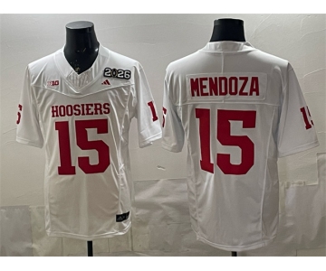 Men's Indiana Hoosiers #15 Fernando Mendoza White F.U.S.E. 2026 Patch Stitched Football Jersey