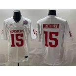 Men's Indiana Hoosiers #15 Fernando Mendoza White F.U.S.E. Peach Bowl Patch Stitched Football Jersey Men's Indiana Hoosiers #15 Fernando Mendoza White F.U.S.E. Peach Bowl Patch Stitched Football Jersey