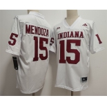 Men's Indiana Hoosiers #15 Fernando Mendoza White Stitched Basketball Jersey Men's Indiana Hoosiers #15 Fernando Mendoza White Stitched Basketball Jersey