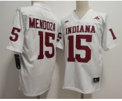 Men's Indiana Hoosiers #15 Fernando Mendoza White Stitched Basketball Jersey Men's Indiana Hoosiers #15 Fernando Mendoza White Stitched Basketball Jersey