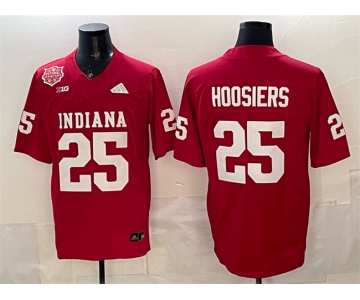 Men's Indiana Hoosiers #25 Hoosiers Red F.U.S.E. 2025 National Champions Patch Stitched Football Jersey