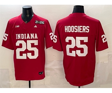 Men's Indiana Hoosiers #25 Hoosiers Red F.U.S.E. 2026 Patch Stitched Football Jersey