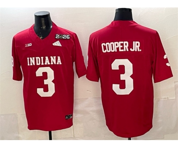 Men's Indiana Hoosiers #3 Omar Cooper Jr. Red F.U.S.E. 2026 Patch Stitched Football Jersey