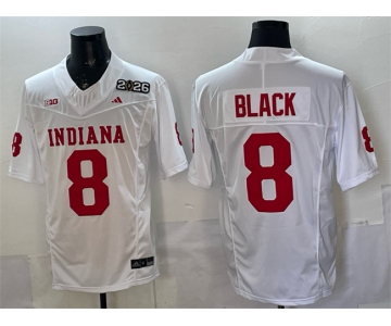 Men's Indiana Hoosiers #8 Kaelon Black White F.U.S.E. 2026 Patch Stitched Football Jersey