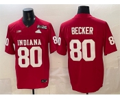 Men's Indiana Hoosiers #80 Charlie Becker Red F.U.S.E. 2026 Patch Stitched Football Jersey Men's Indiana Hoosiers #80 Charlie Becker Red F.U.S.E. 2026 Patch Stitched Football Jersey