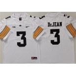 Men's Iowa Hawkeyes #3 Cooper DeJean White Stitched Jersey Men's Iowa Hawkeyes #3 Cooper DeJean White Stitched Jersey