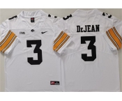 Men's Iowa Hawkeyes #3 Cooper DeJean White Stitched Jersey Men's Iowa Hawkeyes #3 Cooper DeJean White Stitched Jersey