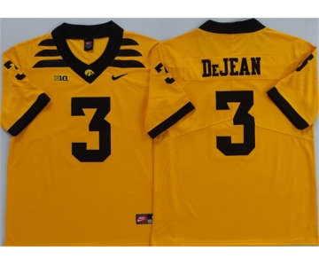 Men's Iowa Hawkeyes #3 Cooper DeJean Yellow 2025 Stitched Jersey