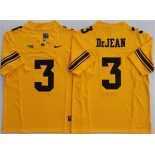 Men's Iowa Hawkeyes #3 Cooper DeJean Yellow F.U.S.E. Stitched Jersey Men's Iowa Hawkeyes #3 Cooper DeJean Yellow F.U.S.E. Stitched Jersey