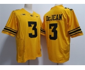 Men's Iowa Hawkeyes #3 Cooper DeJean Yellow Stitched Jersey