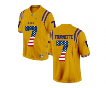2016 US Flag Fashion 2016 Men's LSU Tigers Leonard Fournette #7 College Football Limited Jersey - Gold