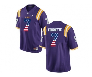2016 US Flag Fashion 2016 Men's LSU Tigers Leonard Fournette #7 College Football Limited Jersey - Purple