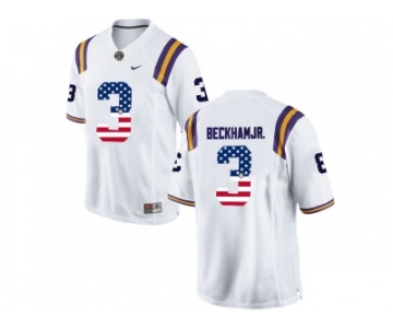2016 US Flag Fashion 2016 Men's LSU Tigers Odell Beckham Jr. #3 College Football Limited Jersey - White