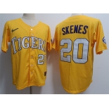 Men's LSU Tigers #3 ylan Crews Gold 2023 Stitched Baseball Jersey