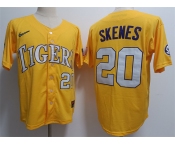Men's LSU Tigers #3 ylan Crews Gold 2023 Stitched Baseball Jersey