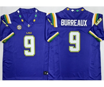 Men's LSU Tigers #9 Joe Burreaux Purple 2026 F.U.S.E. Stitched Jersey