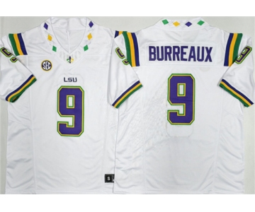 Men's LSU Tigers #9 Joe Burreaux White 2026 F.U.S.E. Stitched Jersey