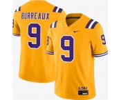 Men's LSU Tigers #9 Joe Burrow Gold Limited Stitched Game Jersey