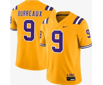 Men's LSU Tigers #9 Joe Burrow Gold Limited Stitched Game Jersey