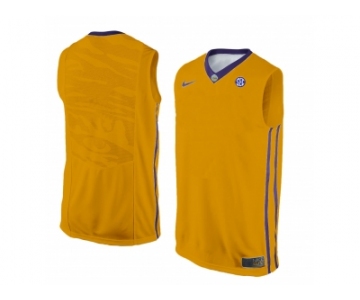 Men's LSU Tigers Blank College Basketball Elite Jersey - Gold