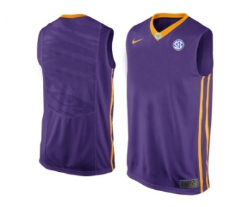 Men's LSU Tigers Blank College Basketball Elite Jersey - Purple