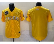 Men's LSU Tigers Blank Gold 2025 World Series & SEC Patch Stitched Baseball Jersey Men's LSU Tigers Blank Gold 2025 World Series & SEC Patch Stitched Baseball Jersey