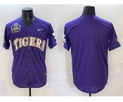 Men's LSU Tigers Blank Purple 2025 World Series & SEC Patch Stitched Baseball Jersey Men's LSU Tigers Blank Purple 2025 World Series & SEC Patch Stitched Baseball Jersey