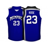 Memphis Tigers Derrick Rose #23 College Basketball Throwback Jersey - Royal Blue