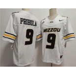 Men's Missouri Tigers #9 Beau Pribula F.U.S.E. White Rose Bowl Patch Stitched Jersey Men's Missouri Tigers #9 Beau Pribula F.U.S.E. White Rose Bowl Patch Stitched Jersey