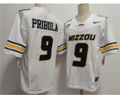 Men's Missouri Tigers #9 Beau Pribula F.U.S.E. White Rose Bowl Patch Stitched Jersey Men's Missouri Tigers #9 Beau Pribula F.U.S.E. White Rose Bowl Patch Stitched Jersey