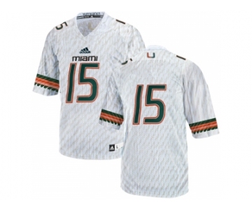 2016 Men's Miami Hurricanes #15 College Football Jerseys - White
