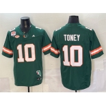 Men's Miami Hurricanes #10 Malachi Toney Green F.U.S.E. Fiesta Bowl Champions & Florida Patch Stitched Football Jersey Men's Miami Hurricanes #10 Malachi Toney Green F.U.S.E. Fiesta Bowl Champions & Florida Patch Stitched Football Jersey