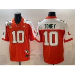 Men's Miami Hurricanes #10 Malachi Toney Orange Alternate F.U.S.E. Fiesta Bowl Champions & Florida Patch Stitched Football Jersey Men's Miami Hurricanes #10 Malachi Toney Orange Alternate F.U.S.E. Fiesta Bowl Champions & Florida Patch Stitched Football Jersey