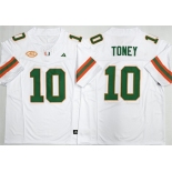 Men's Miami Hurricanes #10 Malachi Toney White F.U.S.E. 2026 Stitched Football Jersey Men's Miami Hurricanes #10 Malachi Toney White F.U.S.E. 2026 Stitched Football Jersey