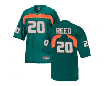 Men's Miami Hurricanes Ed Reed #20 College Football Jersey - Green