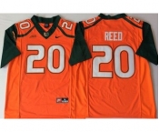 Miami Hurricanes #20 Ed Reed Orange Nike College Football Jersey