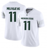 Men's Michigan State Spartans #11 Alessio Milivojevic 2025 White Football Game Jersey