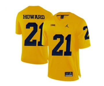 2016 Men's Jordan Brand Michigan Wolverines Desmond Howard #21 College Football Limited Jersey - Yellow