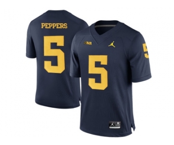 2016 Men's Jordan Brand Michigan Wolverines Jabrill Peppers #5 College Football Limited Jersey - Navy Blue