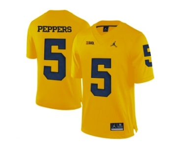 2016 Men's Jordan Brand Michigan Wolverines Jabrill Peppers #5 College Football Limited Jersey - Yellow