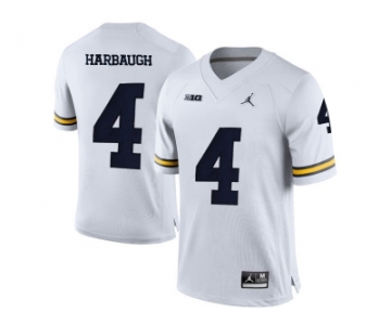 2016 Men's Jordan Brand Michigan Wolverines Jim Harbaugh #4 College Football Limited Jersey - White