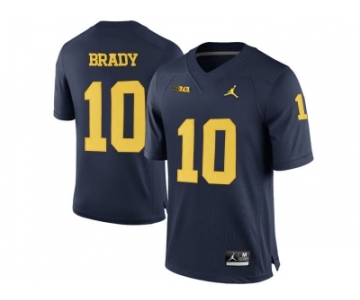 2016 Men's Jordan Brand Michigan Wolverines Tom Brady #10 College Football Limited Jersey - Navy Blue